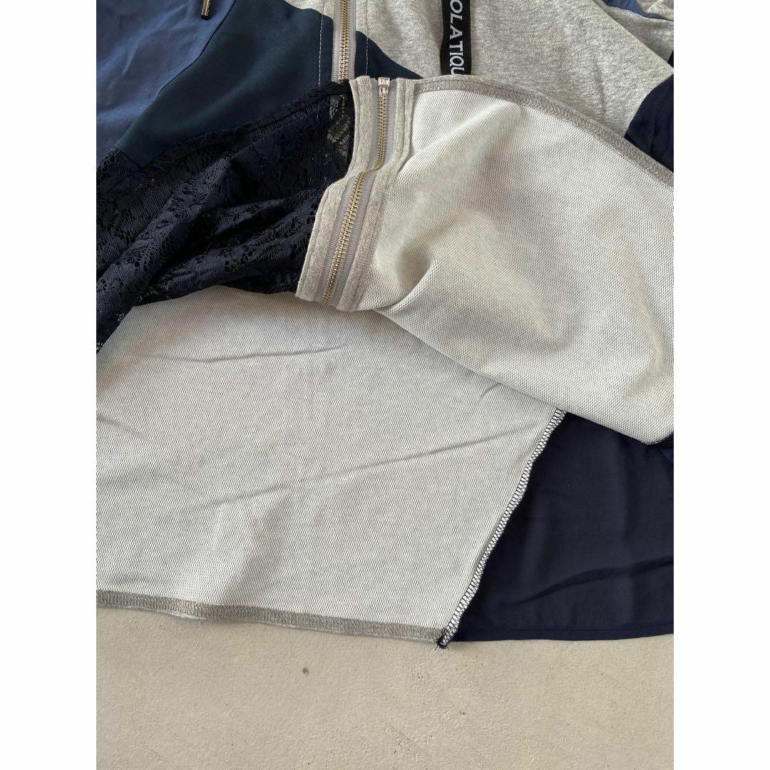 《COOLATIQUES》クーラティクス 異素材パーカー グレー系 (f749)