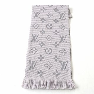 極美品☆正規品 LOUIS VUITTON ルイヴィトン M742742 エシャルプ ロゴマニア モノグラム シルク混 ニットマフラー グリペルル 伊製 箱付き　J01-st30322-603