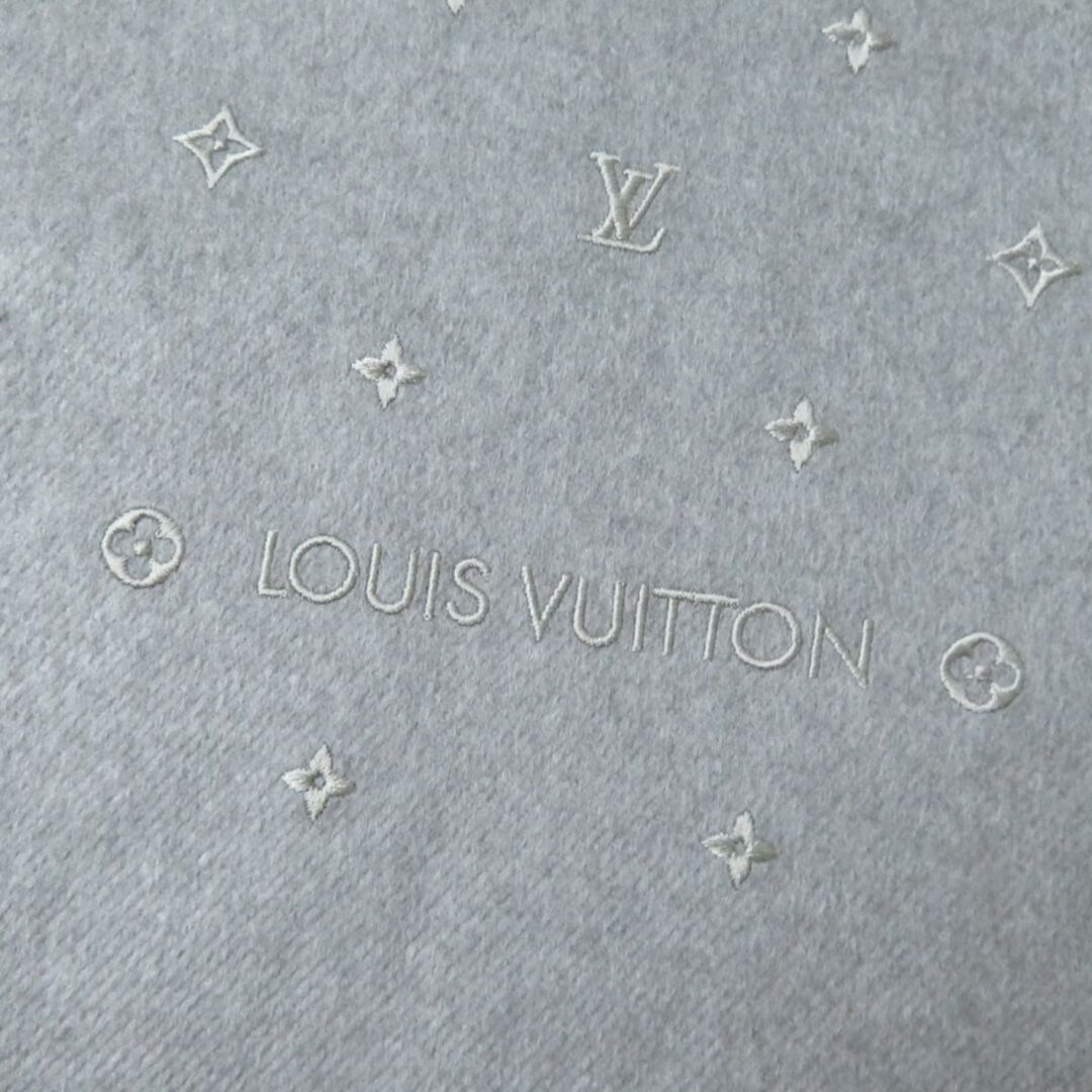 未使用★正規 定価102300円 ルイヴィトン M78212 エシャルプ・LV ステラー モノグラム刺繍 シルク／カシミヤ マフラー 170×35 グリ 箱付