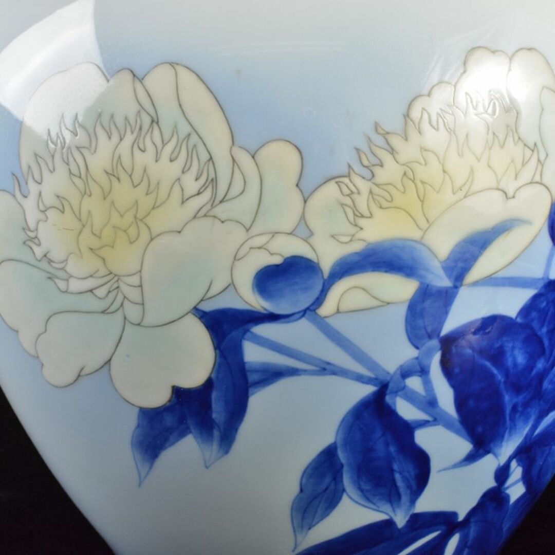 有田焼 宮内庁御用達 深川製磁 花文 花瓶 時代箱 M R6410B