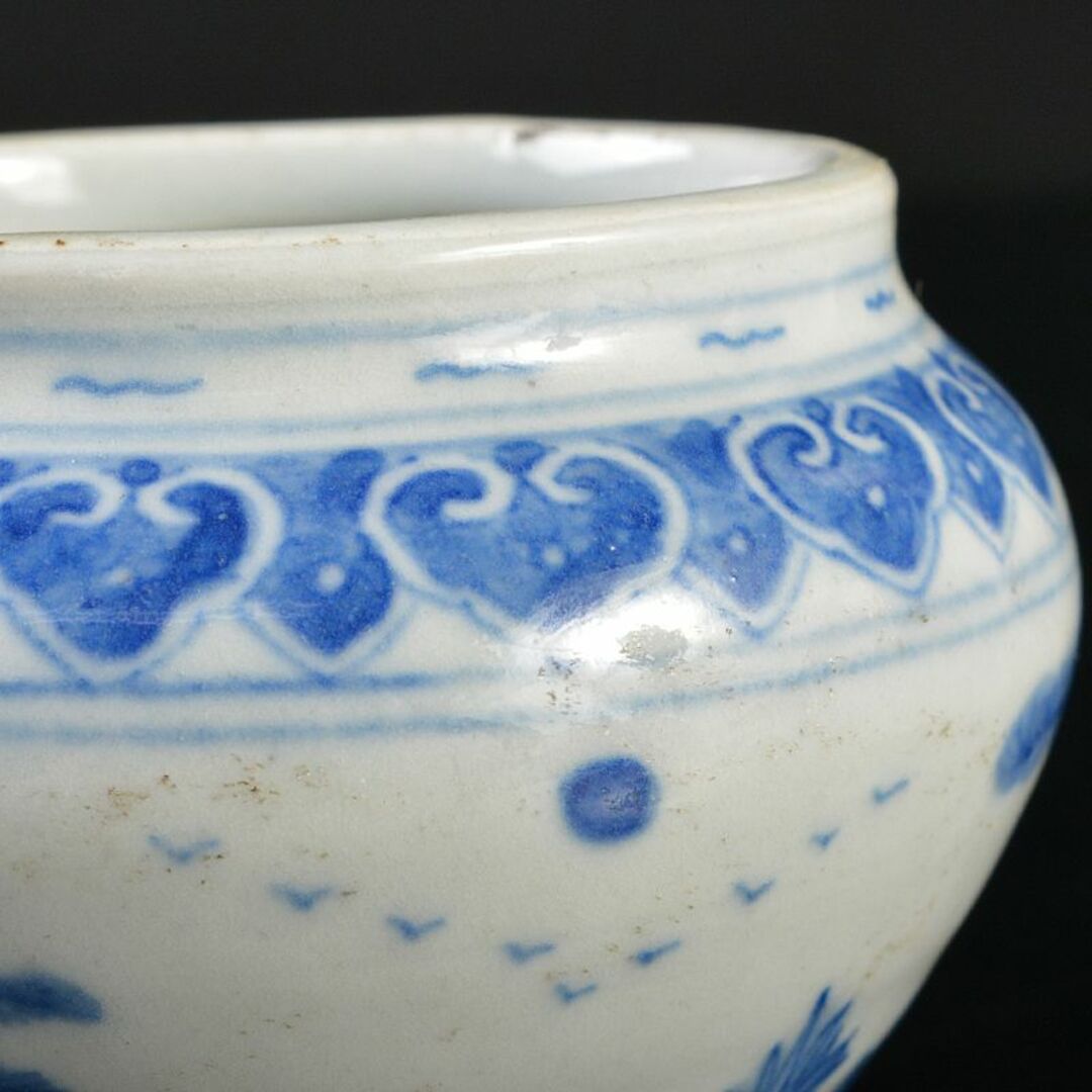 中国 青花山水人物文 小壷 C R6412E 中国 青花山水人物文 小壷 C R6412E