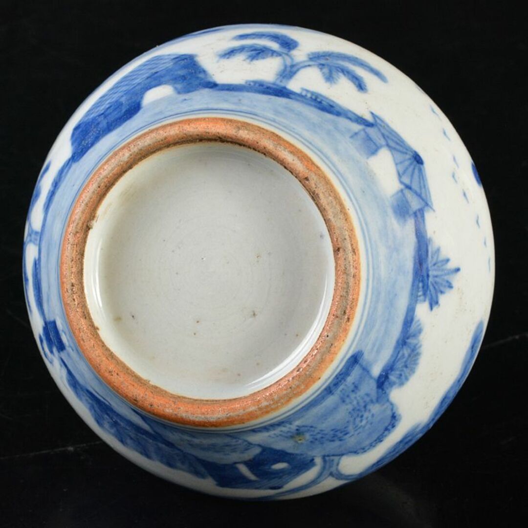 爆買い！ 中国 青花山水人物文 R6412E C 小壷 工芸品