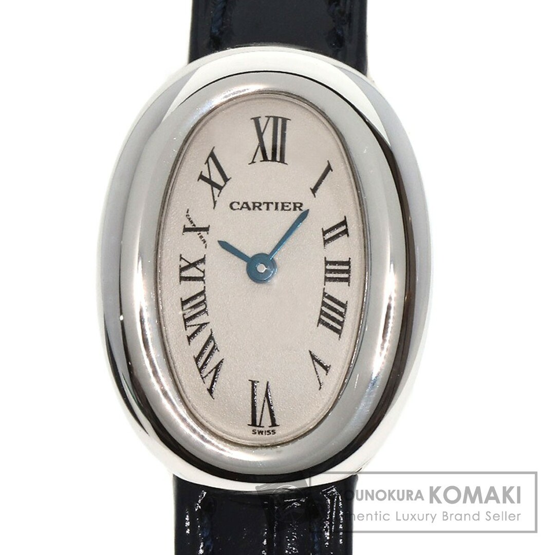 CARTIER W1518956 ミニ ベニュワール メーカーコンプリート 腕時計 K18WG クロコダイル レディース