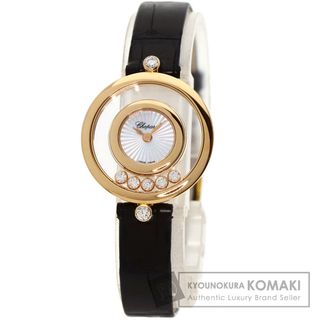 ショパール(Chopard)のChopard 209415-5001 ハッピーダイヤモンド  腕時計 K18PG 革 レディース(腕時計)