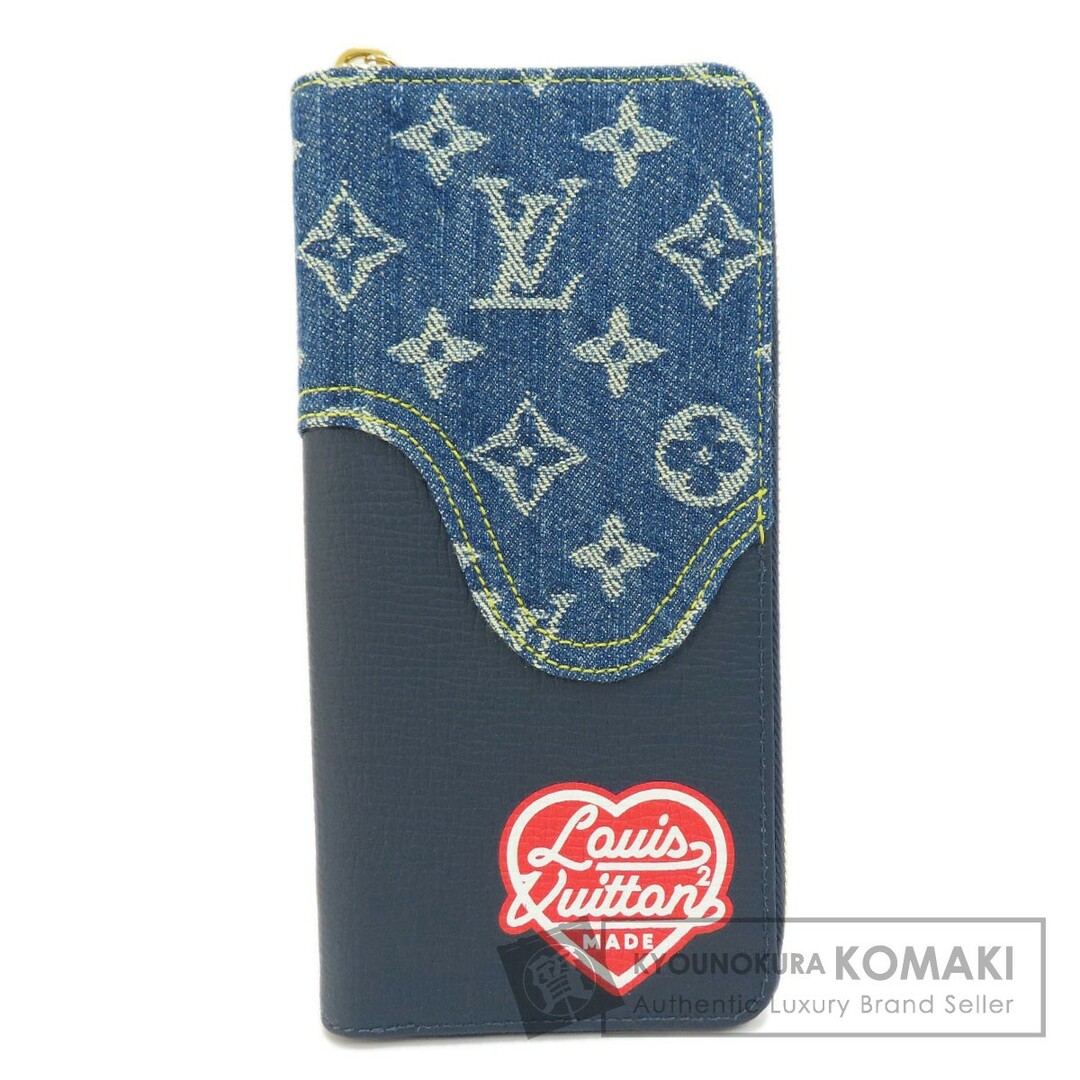 LOUIS VUITTON M81107 ジッピーウォレット・ヴェルティカル 長財布（小銭入れあり） モノグラムデニム レザー レディース