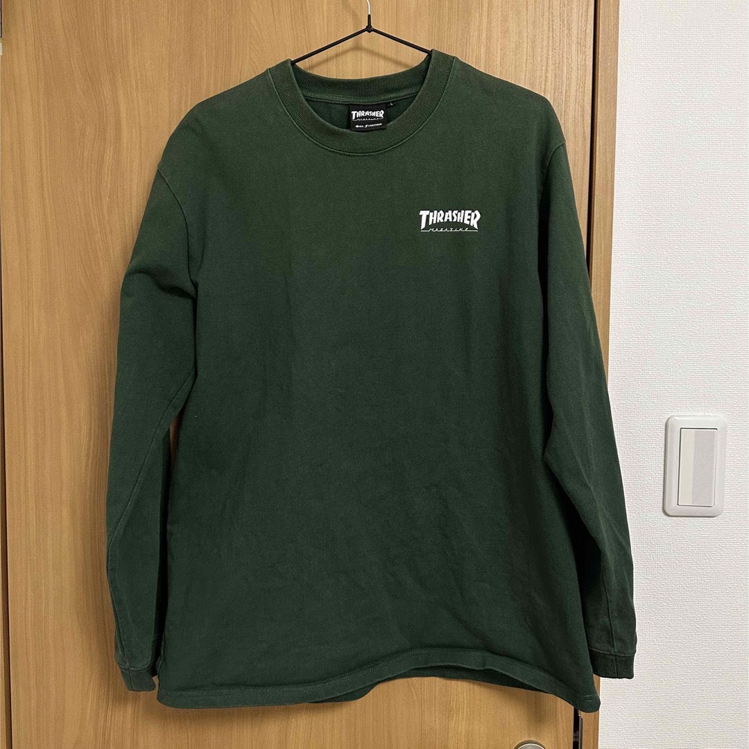 THRASHER(スラッシャー)のTHRASHER バックプリント ロンT グリーン メンズのトップス(Tシャツ/カットソー(七分/長袖))の商品写真