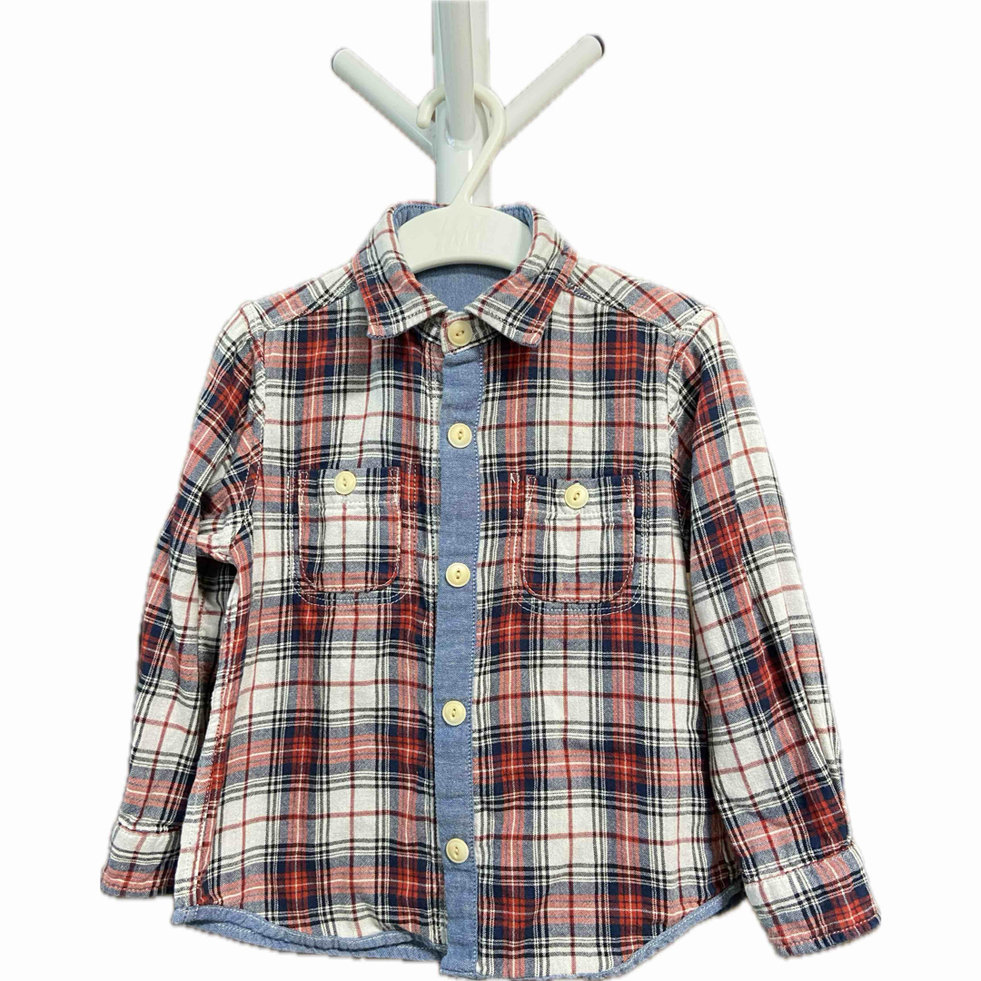 mikihouse(ミキハウス)のミキハウス　リバーシブル　シャツ　チェック キッズ/ベビー/マタニティのキッズ服男の子用(90cm~)(ブラウス)の商品写真