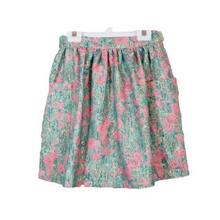 【値下げ!】[ボントン/BONTON]135cm スカート 緑×ピンク【中古】子供服 キッズ kids 女の子 春夏 603032(スカート)