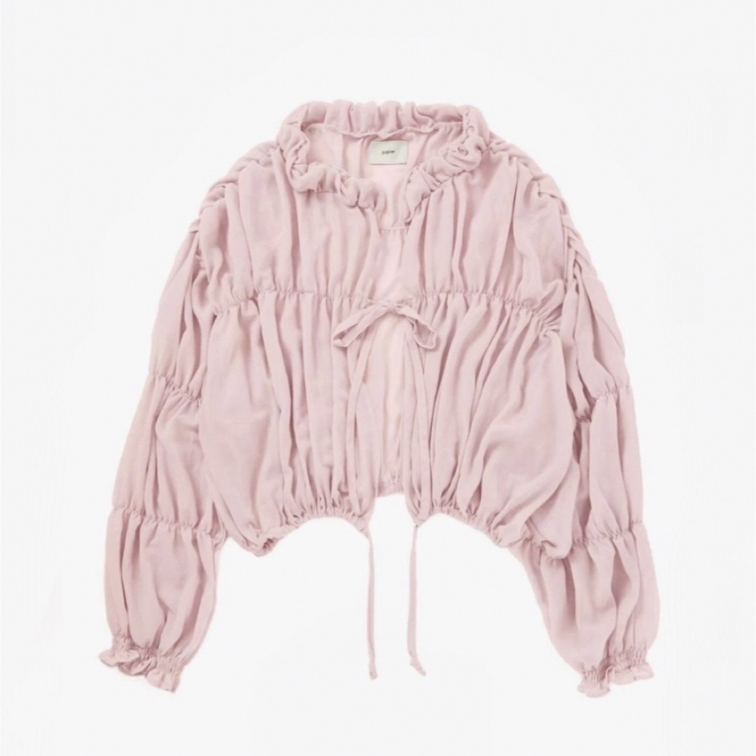 Papier gathered jacket baby pink レディースのトップス(カーディガン)の商品写真