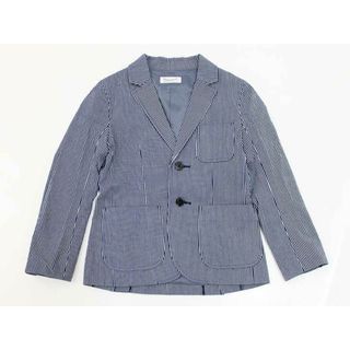 【値下げ!】▲銀座サエグサ/SAYEGUSA▲120cm(7) ジャケット/ブレザー 紺×グレー ストライプ フォーマル 卒園式 入学式 冠婚葬祭 結婚式 発表会 謝恩会 七五三【中古】子供服 キッズ kids 男の子 922122(ジャケット/上着)