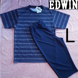 エドウィン(EDWIN)のEDWIN エドウィン L パジャマ ルームウェア 新品 ネイビー(Tシャツ/カットソー(半袖/袖なし))