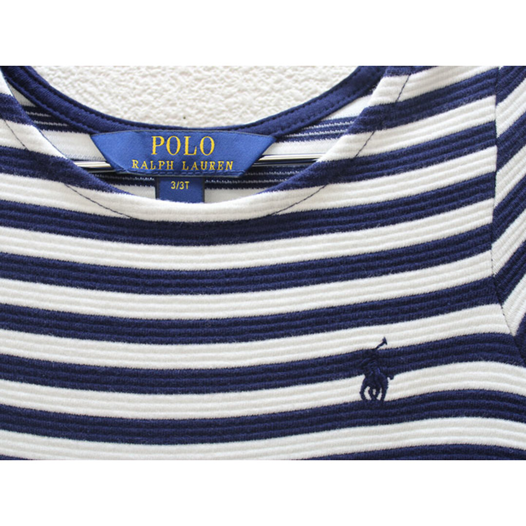 Ralph Lauren(ラルフローレン)の▲ラルフローレン/Ralph Lauren▲100cm 半袖ワンピース 濃紺×白 ボーダー【中古】子供服 キッズ kids 女の子 夏 426032 onepi キッズ/ベビー/マタニティのキッズ服女の子用(90cm~)(ワンピース)の商品写真