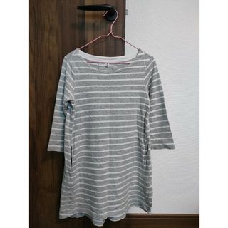 ユニクロ(UNIQLO)のUNIQLO キッズ 女の子 ボーダーワンピース 130(ワンピース)