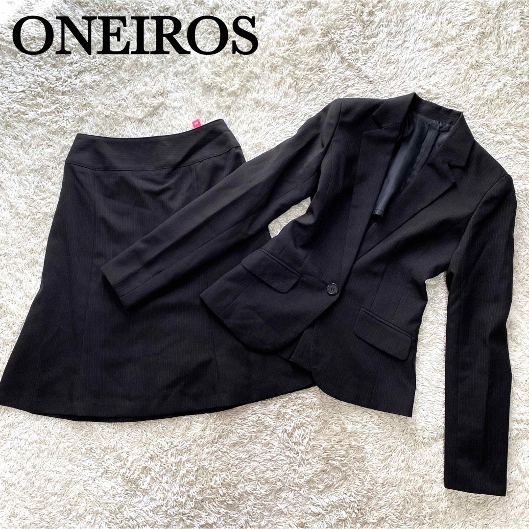 【美品】ONEIROS スカート スーツ セットアップ ストライプ フレア