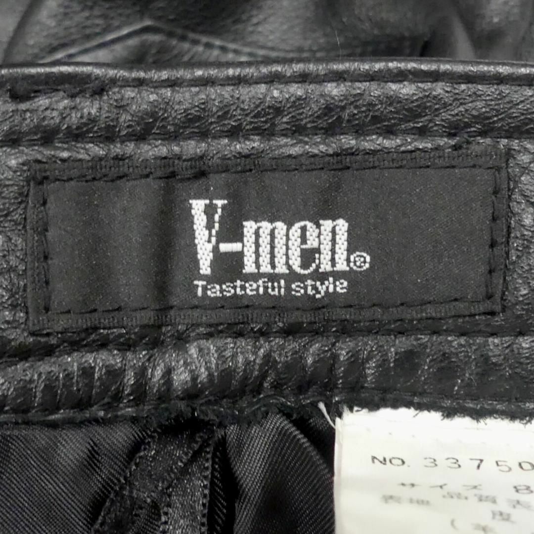 V-MEN - レザーパンツ バイク 本革 メンズ 黒 W32 革パンツ 本皮 V-MEN - レザーパンツ バイク 本革 メンズ 黒 W32 革パンツ 本皮