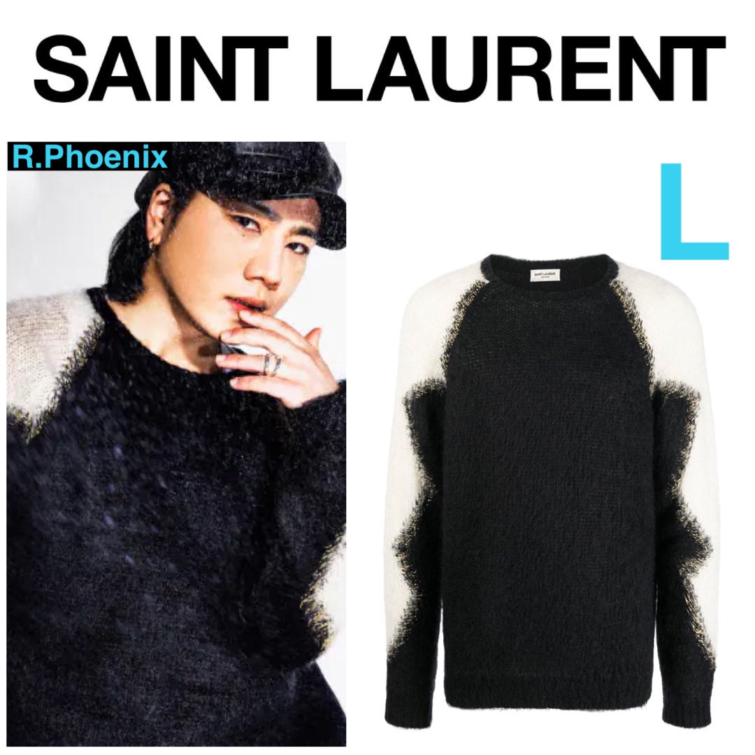 美品　SAINT　LAURENT　サンローラン　リブ　ニット　トップス　ブラック