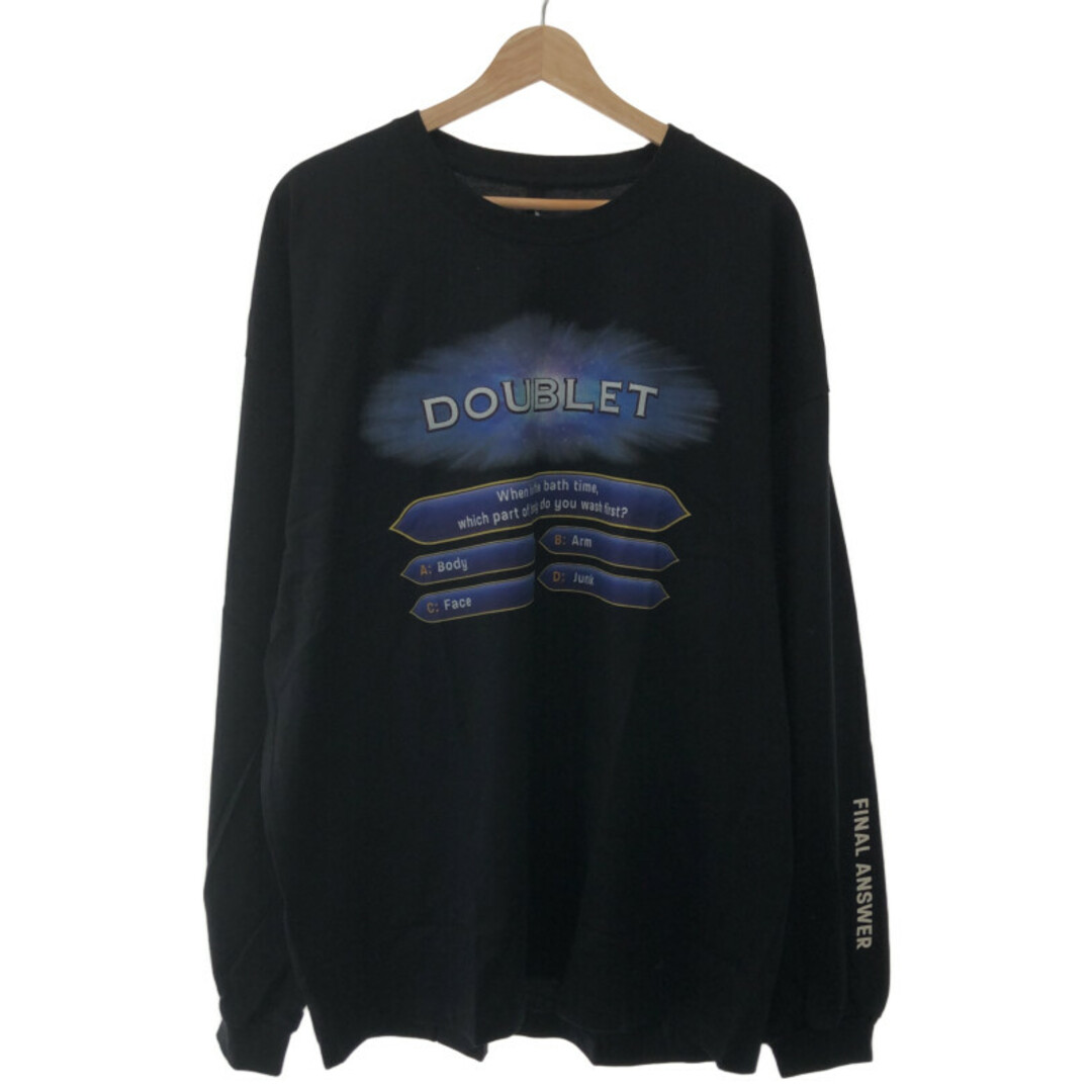 doublet ダブレット WISM別注 19AW FIFTY:FIF-Tshirt ロングスリーブカットソー ブラック XL メンズのトップス(Tシャツ/カットソー(七分/長袖))の商品写真