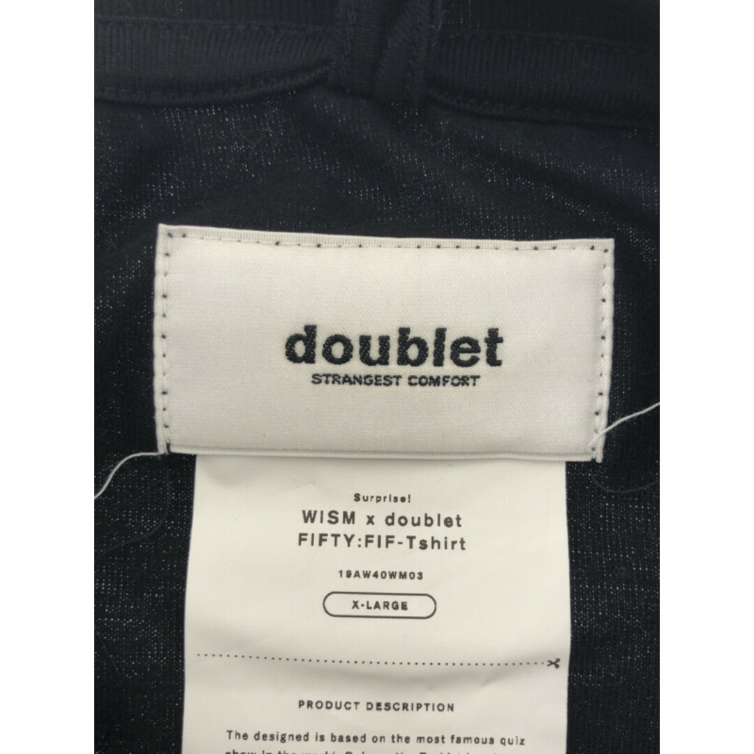 doublet ダブレット WISM別注 19AW FIFTY:FIF-Tshirt ロングスリーブカットソー ブラック XL メンズのトップス(Tシャツ/カットソー(七分/長袖))の商品写真