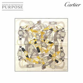 カルティエ(Cartier)のカルティエ Cartier マスト ドゥ カルティエ スカーフ 時計柄 シルク 100% マルチカラー VLP 90130631(バンダナ/スカーフ)