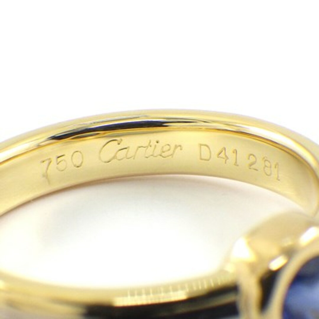 カルティエ Cartier リング モノストーン トリニティ サークル ラウンド スリーカラー 1ポイント サファイア K18PG K18WG  K18YG 9.5号 / #50 【中古】