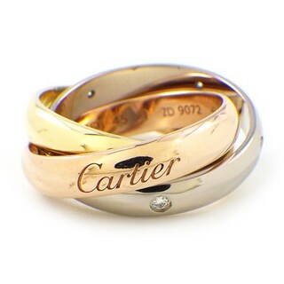 カルティエ(Cartier)のカルティエ Cartier リング トリニティ スリーカラー 5ポイント ダイヤモンド K18PG K18WG K18YG 5号 / #45 【中古】(リング(指輪))