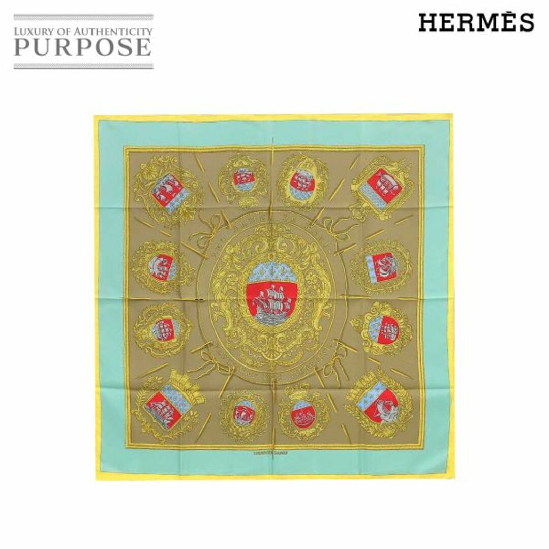 未使用 展示品 エルメス HERMES カレ 90 大判 スカーフ Les Armes de Paris パリの紋章 シルク 100% マルチカラー Carre Scarf