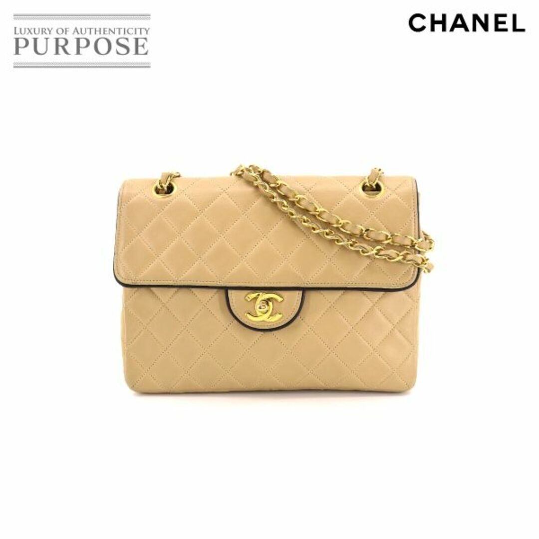 シャネル CHANEL マトラッセ チェーン ショルダー バッグ レザー ベージュ ゴールド 金具 ココマーク ヴィンテージ VLP 90161221