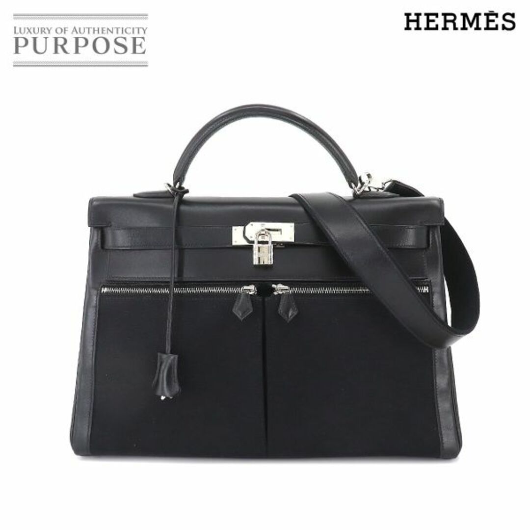 Hermes(エルメス)の新品同様 エルメス HERMES ケリーラキ 40 2way ハンド ショルダー バッグ ボックスカーフ トワルオフィシェ ブラック □H刻印 VLP 90186989 レディースのバッグ(ハンドバッグ)の商品写真