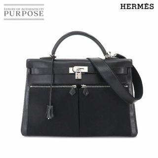 エルメス(Hermes)の新品同様 エルメス HERMES ケリーラキ 40 2way ハンド ショルダー バッグ ボックスカーフ トワルオフィシェ ブラック □H刻印 VLP 90186989(ハンドバッグ)