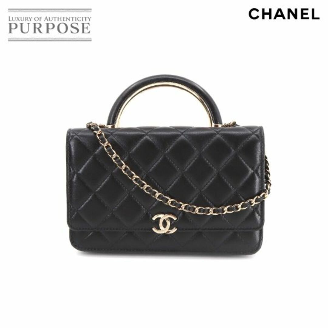 未使用 展示品 シャネル CHANEL マトラッセ チェーン ウォレット 長財布 レザー ブラック AP2844 ゴールド 金具 VLP 90188555