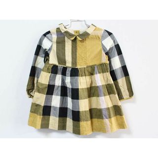 バーバリー(BURBERRY)の【値下げ!】《バーバリー/BURBERRY》98cm 長袖ワンピース マスタードイエロー×黒【中古】子供服 キッズ kids 女の子 春秋 131032(ワンピース)