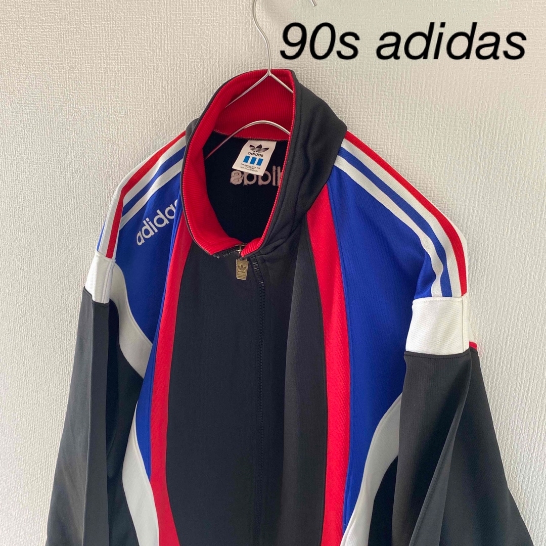 90s★adidas アディダス フルジップ ナイロンジャケット サイズM