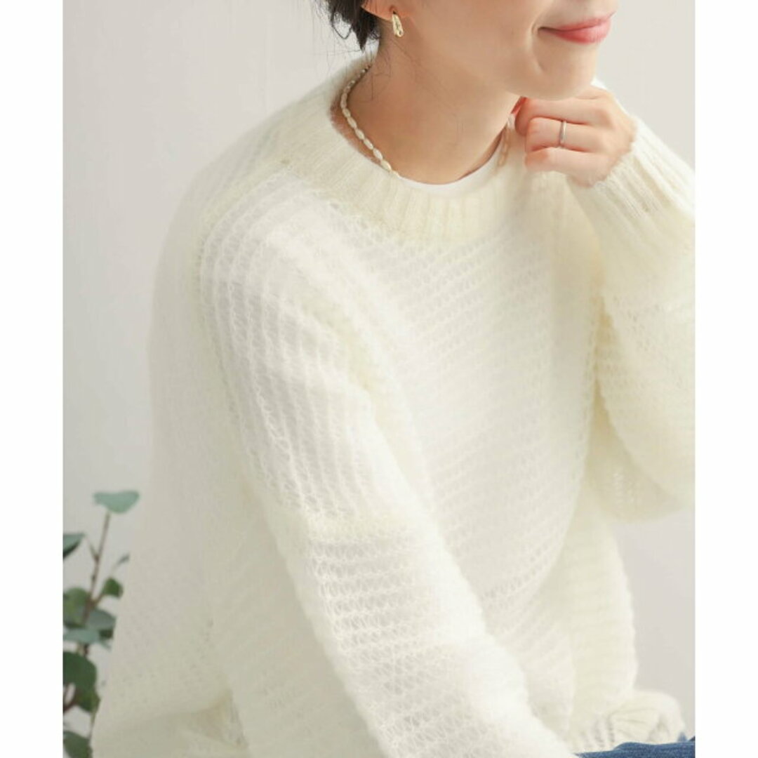 URBAN RESEARCH DOORS(アーバンリサーチドアーズ)の【IVORY】モヘヤミックスローゲージニット レディースのトップス(ニット/セーター)の商品写真