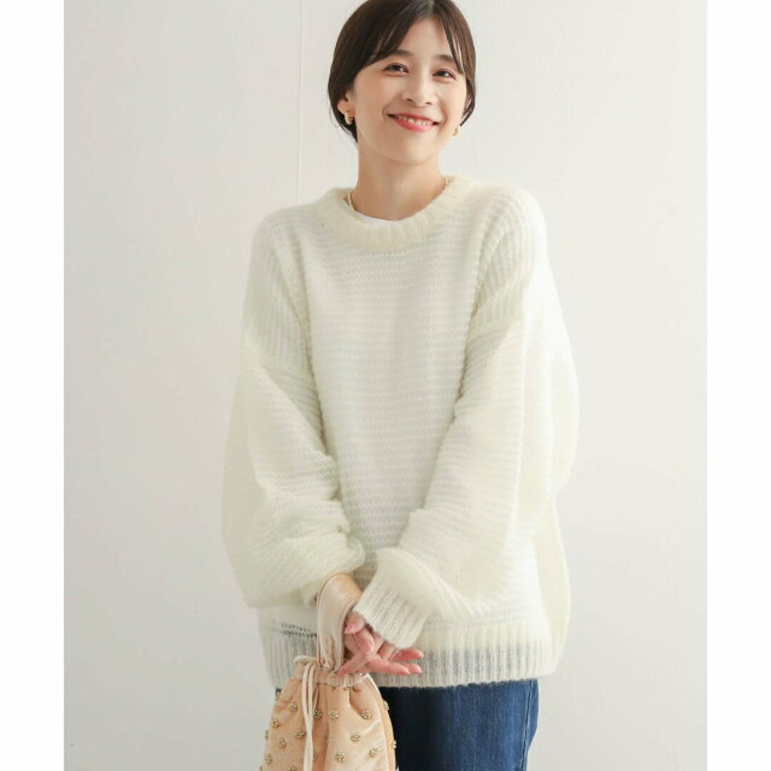 URBAN RESEARCH DOORS(アーバンリサーチドアーズ)の【IVORY】モヘヤミックスローゲージニット レディースのトップス(ニット/セーター)の商品写真