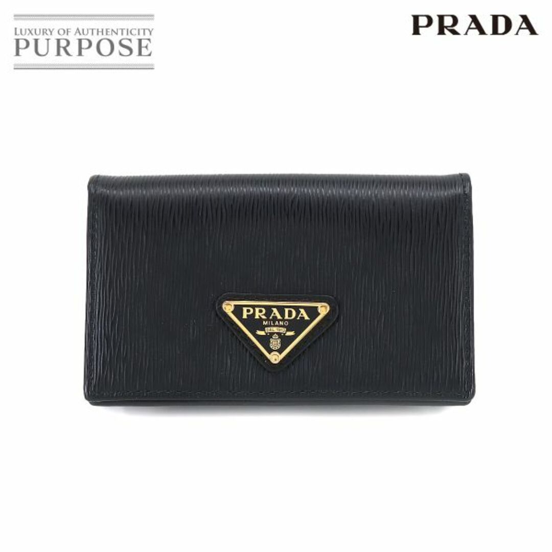 未使用 展示品 プラダ PRADA カードケース レザー ブラック 1MC122 ゴールド 金具 VLP 90196405