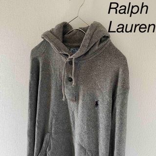 RalphLaurenラルフローレンスウェットパーカーグレー灰長袖mY2Kメンズ