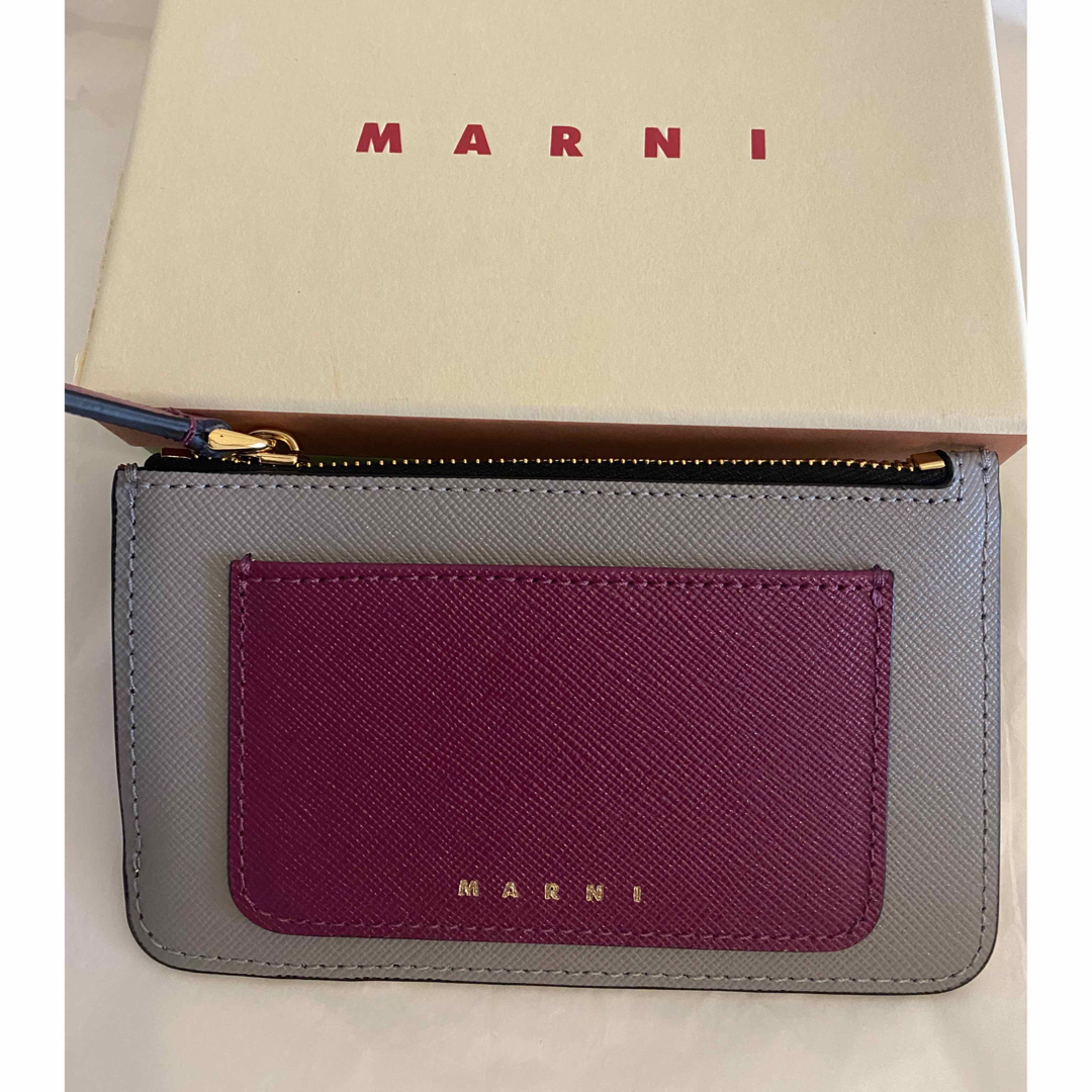 マルニ MARNI  カードケース フラグメントケース　プラム　グレー