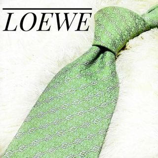 ロエベ(LOEWE)のロエベ ネクタイ アナグラム シルク A.280033851 黄緑 loewe(ネクタイ)