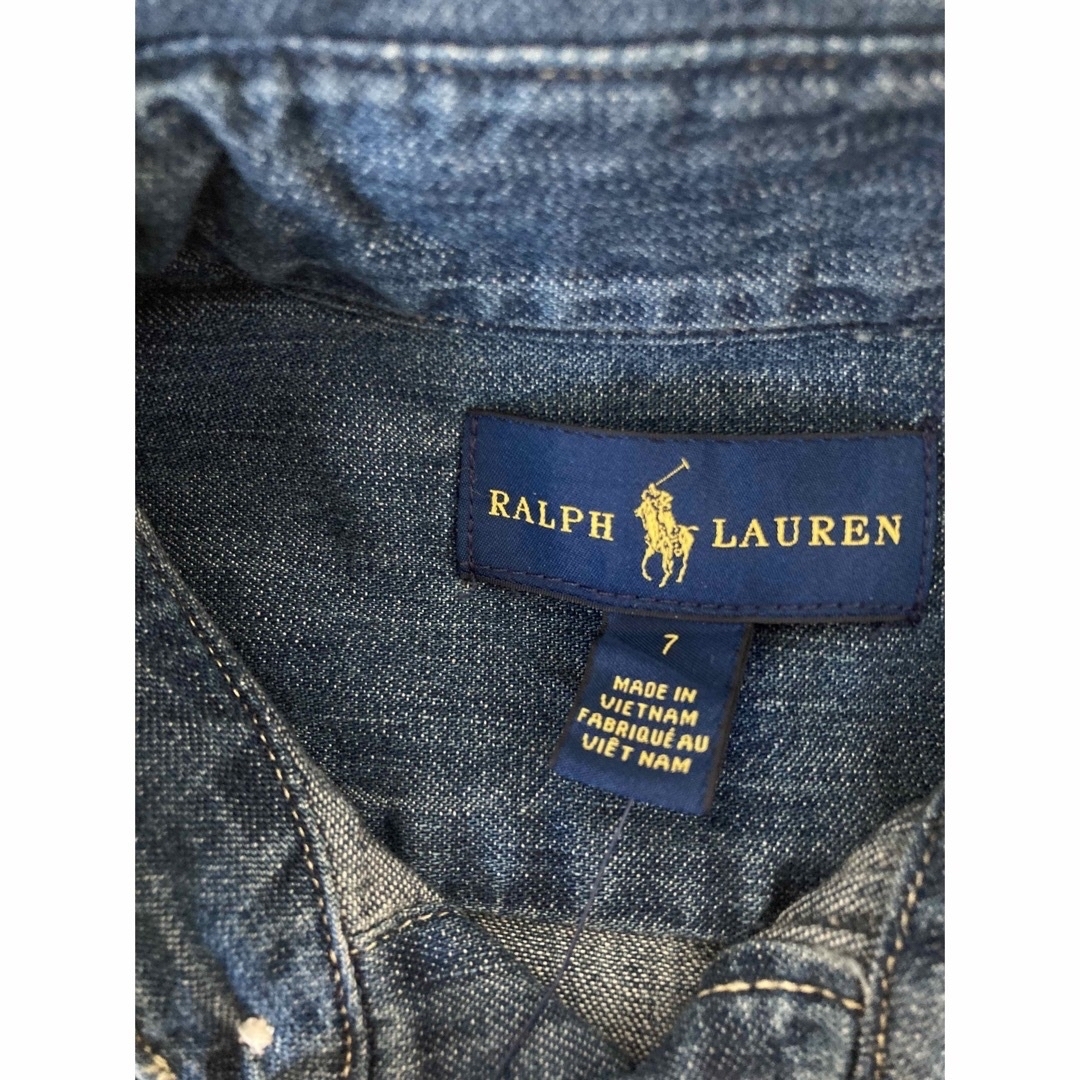 Ralph Lauren(ラルフローレン)の⭐︎未使用⭐︎ラルフローレン  デニムワンピース　7T 120cm キッズ/ベビー/マタニティのキッズ服女の子用(90cm~)(ワンピース)の商品写真