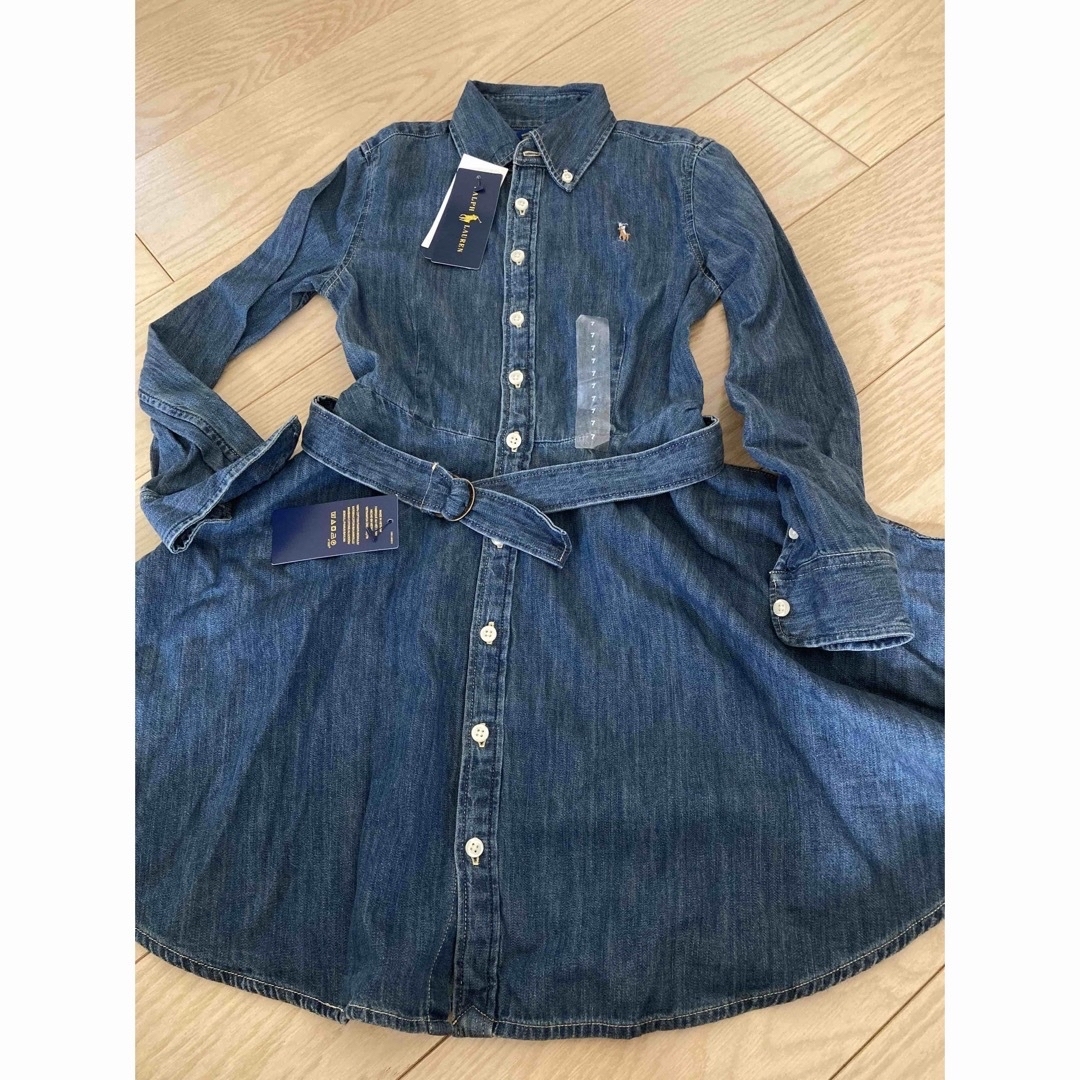 Ralph Lauren(ラルフローレン)の⭐︎未使用⭐︎ラルフローレン  デニムワンピース　7T 120cm キッズ/ベビー/マタニティのキッズ服女の子用(90cm~)(ワンピース)の商品写真