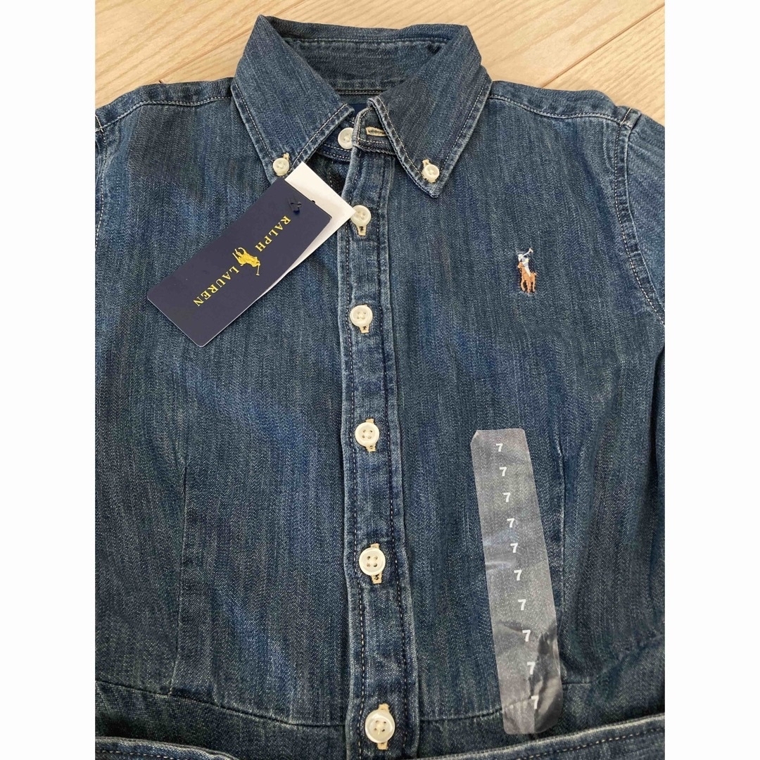 Ralph Lauren(ラルフローレン)の⭐︎未使用⭐︎ラルフローレン  デニムワンピース　7T 120cm キッズ/ベビー/マタニティのキッズ服女の子用(90cm~)(ワンピース)の商品写真