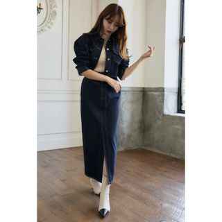 ハーリップトゥ(Her lip to)のHerlipto Milano Front Slit Denim Skirt(ロングスカート)