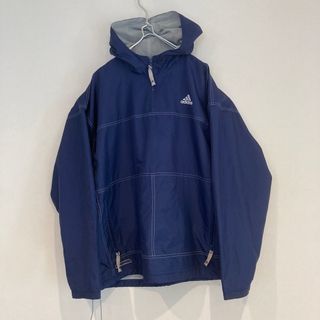 90s adidas 国旗タグ ナイロン　プルオーバー　襟付き　ピステ