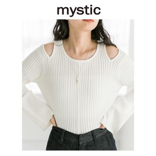 ミスティック(mystic)の新品　今季　mystic  ミスティック　カットアウトリブニット　アイボリー(ニット/セーター)