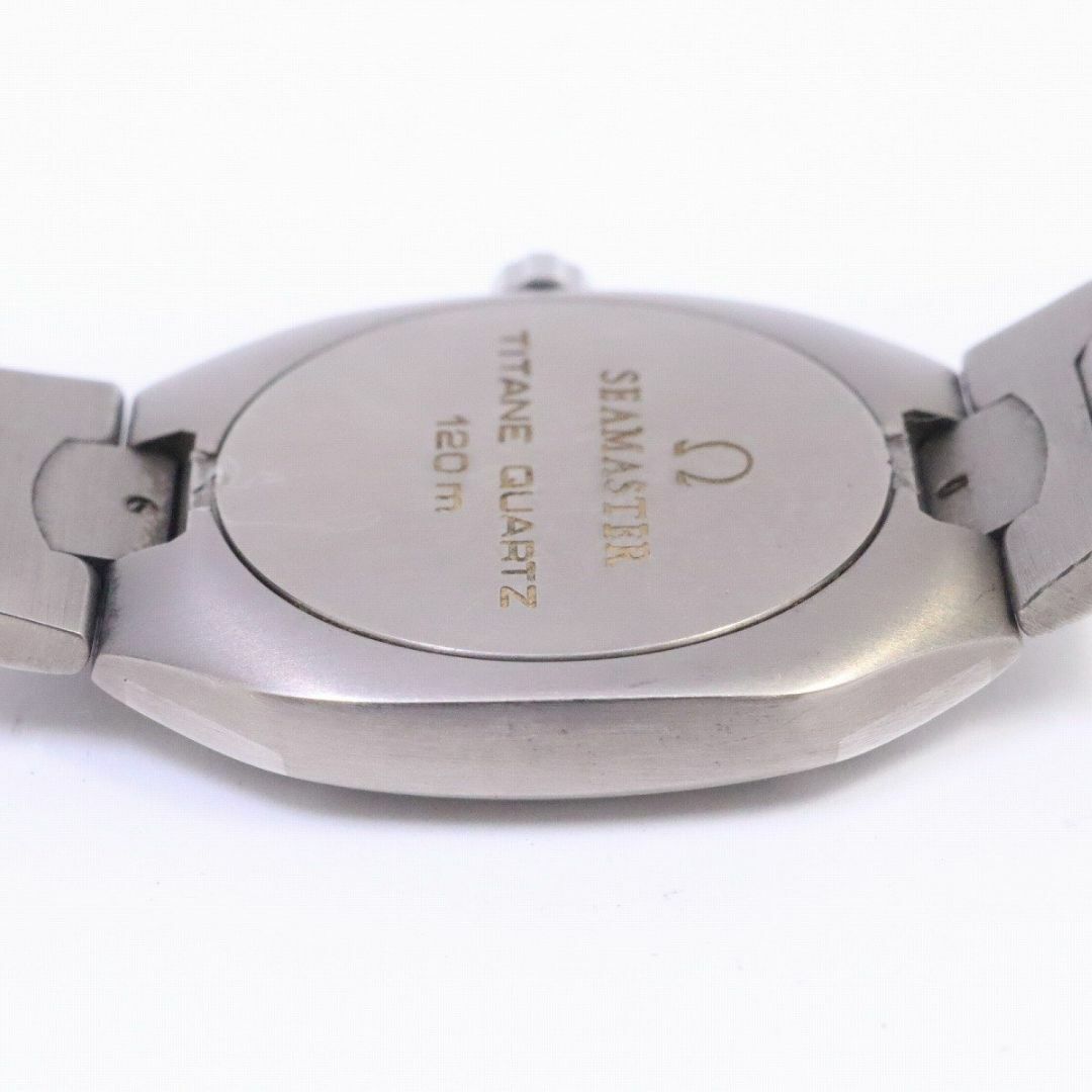 【希少品】オメガ シーマスター ポラリス パラジウム×チタン クォーツ メンズ 腕時計 グレー文字盤 純正ベルト
