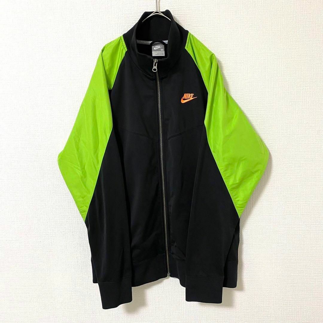 【高級感抜群ベロア、人気グリーン】NIKEトラックジャケット刺繍ロゴ緑M