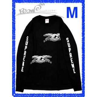 シュプリーム(Supreme)のメンズ ロングスリーブTシャツ ブラック Supreme シュプリーム ANTI HERO L/S TEE SS14T27 M シュプリームアンタイヒーローコラボロングスリーブTシャツ se841(Tシャツ/カットソー(七分/長袖))