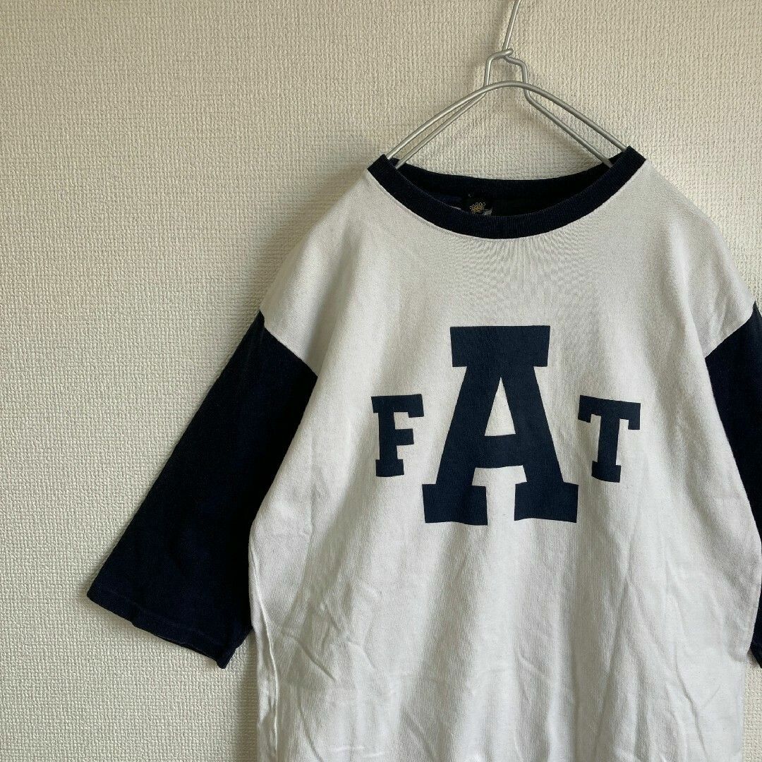 ★FAT Tシャツ 七分袖 デカロゴ リンガー 切り替えし ★