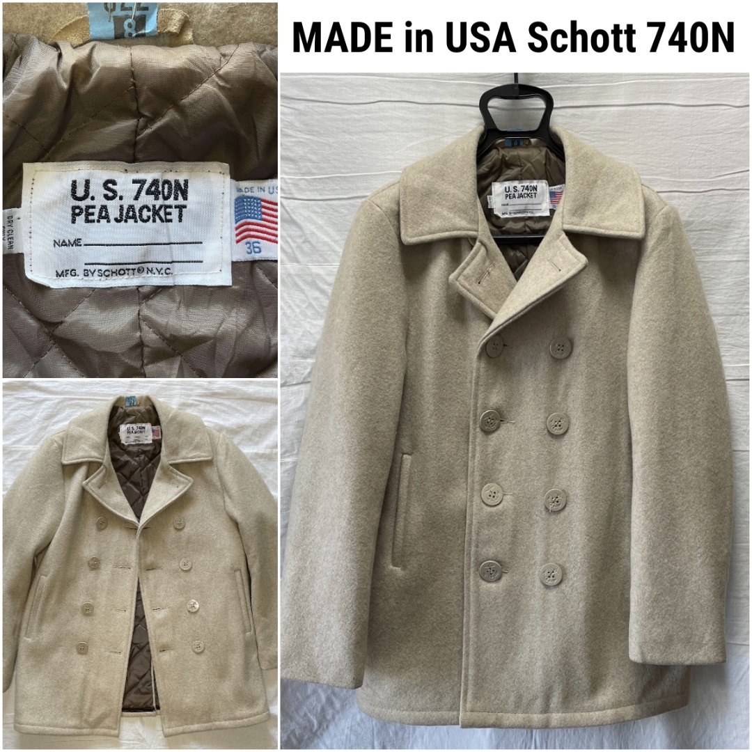 schott - USA製 Schott 740N ショット Pコート サイズ36 クリーニング