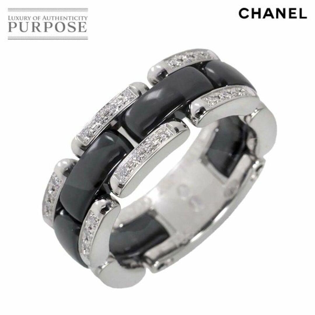シャネル CHANEL ウルトラ #55 リング ダイヤ ミディアム K18 WG ブラック セラミック 750 指輪VLP 90201074